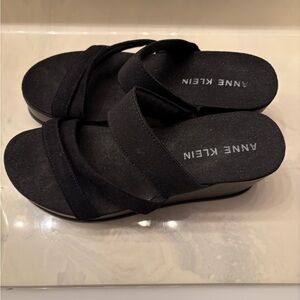 Anne Klein Black Platform Sandals